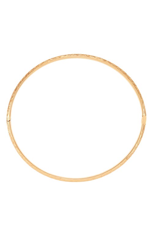 Frankie & Zoe 14k Gold Diamond Cut Hinged Bangle Bracelet In Yellow Gold