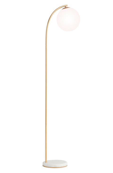 Luna Drop 75" Modern LED Floor Lamp with Frosted Glass Globe Shade