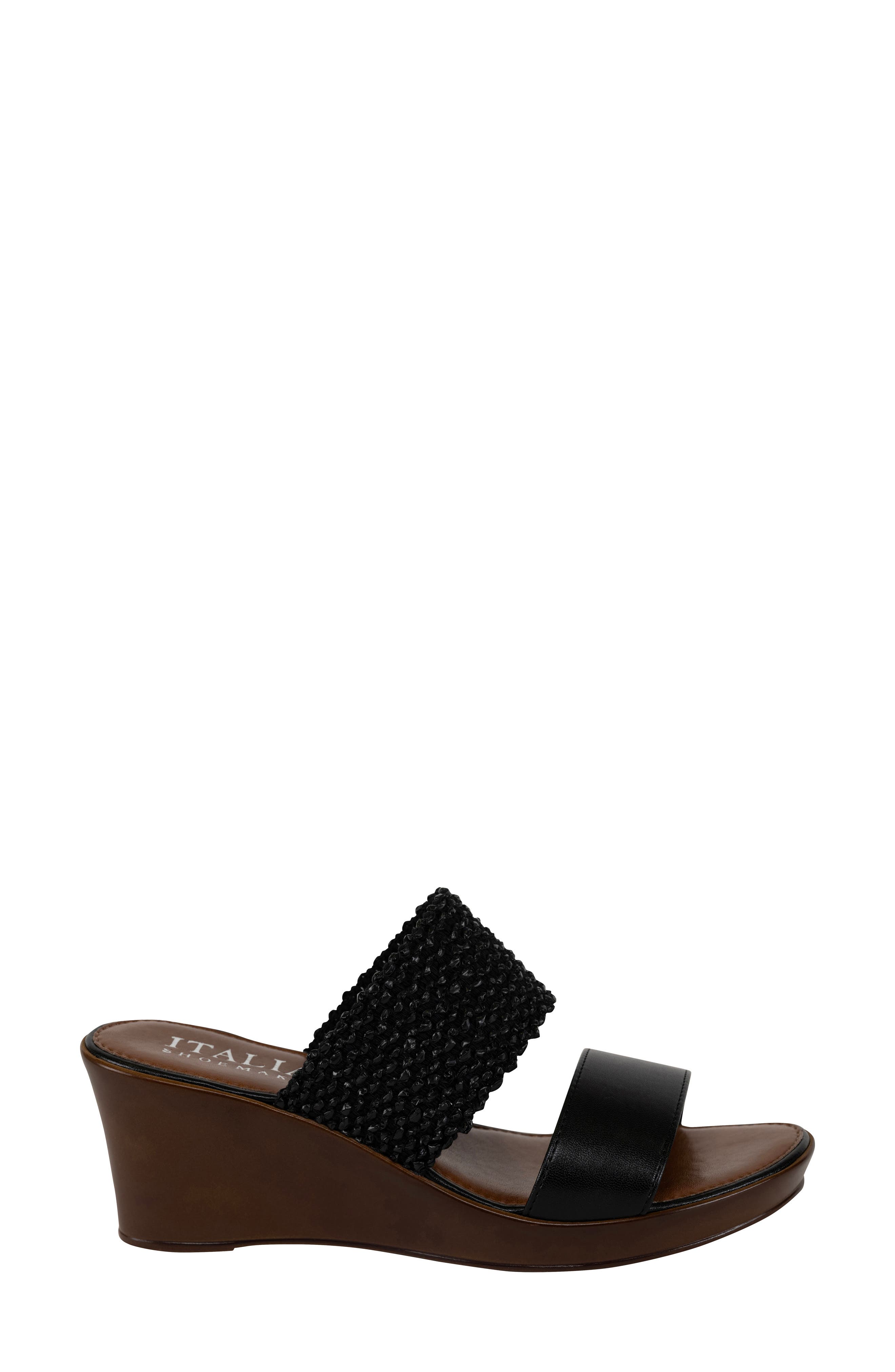 ITALIAN SHOEMAKERS Yamari Wedge Sandal, Alternate, color, Black