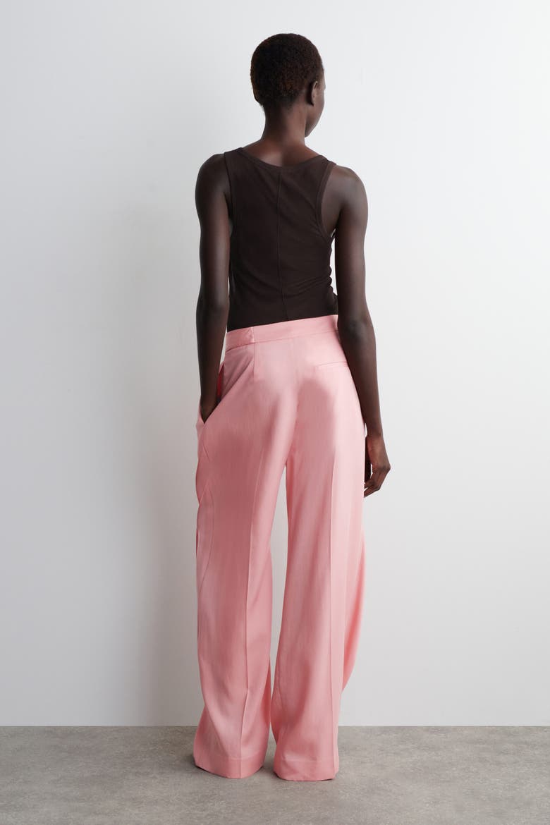 Fluid Wrap-Front Pants, Alternate, color, PINK