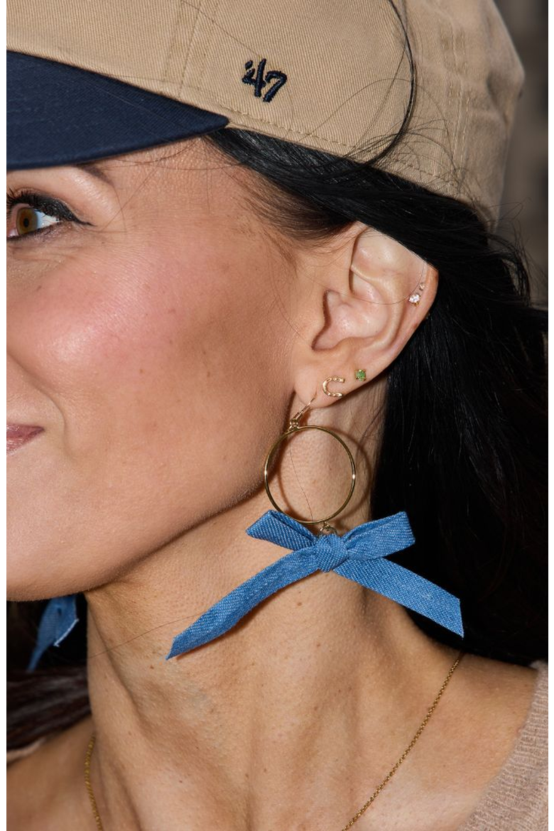 Claras Earrings, Alternate, color, Denim