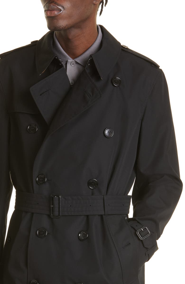 Burberry The Kensington Mid Cotton Gabardine Trench Coat, Alternate, color,