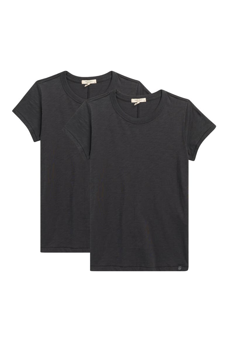 2-Pack Slub Cotton T-Shirts, Main, color, BLACK