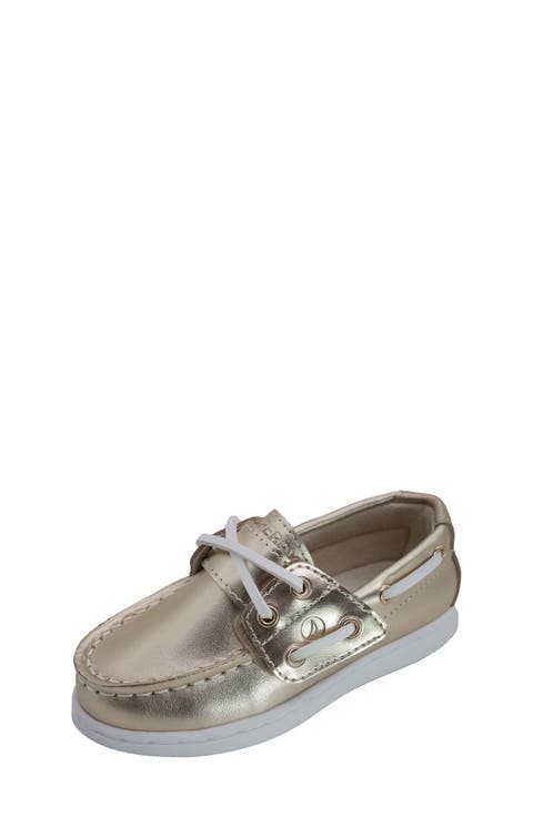 Cup II Metallic Boat Shoe (Baby, Toddler & Walker)