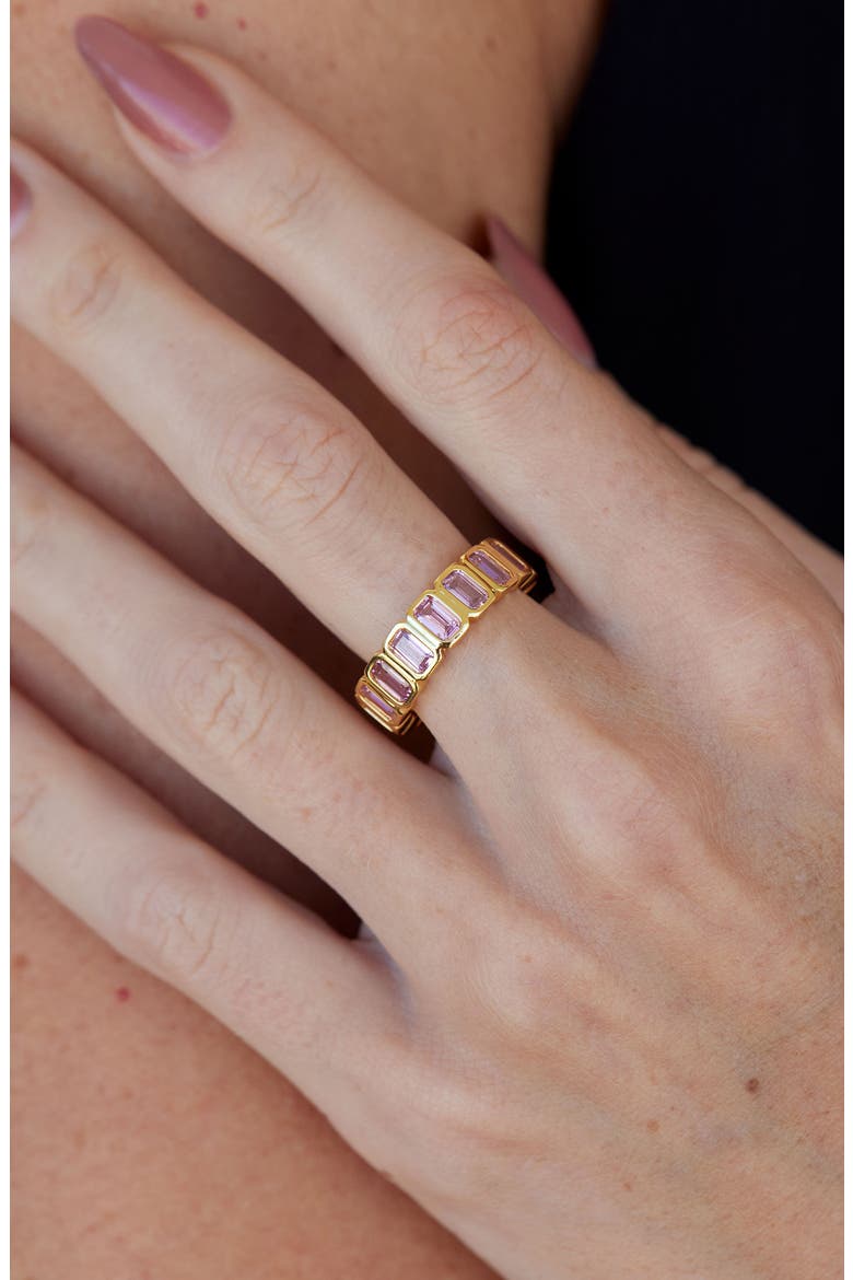 Bezel Set CZ Eternity Band Ring, Alternate, color, GOLD