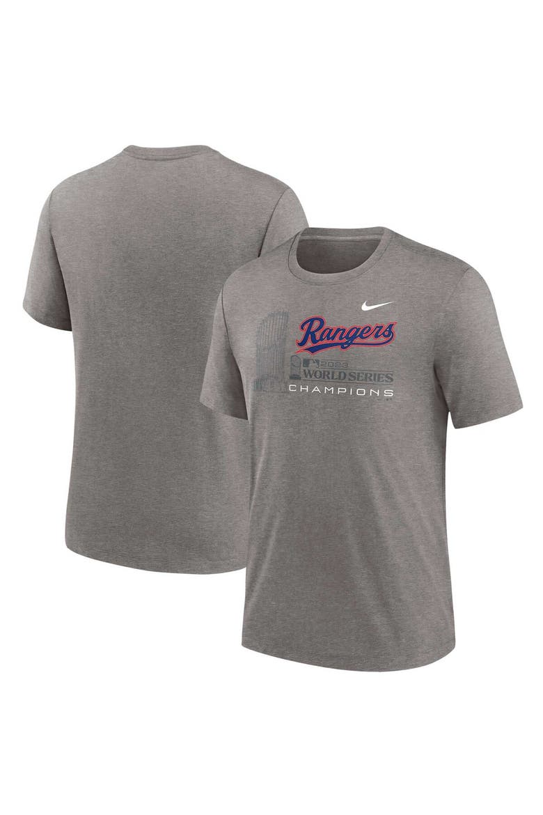 Men's Nike Heather Gray Texas Rangers 2023 World Series Champions Tri-Blend T-Shirt, Main, color, Heather Gray