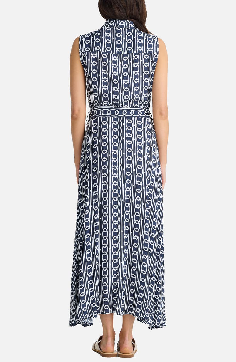 Brave+True Rossellini Print Sleeveless Tie Waist Shirtdress, Alternate, color, Navy Links