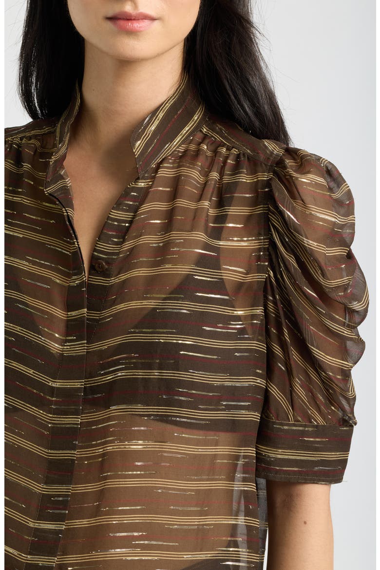 The Gillian Puff Sleeve Top, Alternate, color, OAKWOOD MULTI