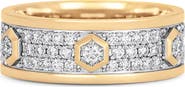Sara Weinstock Honey Comb Hexagon Pavé Diamond Ring