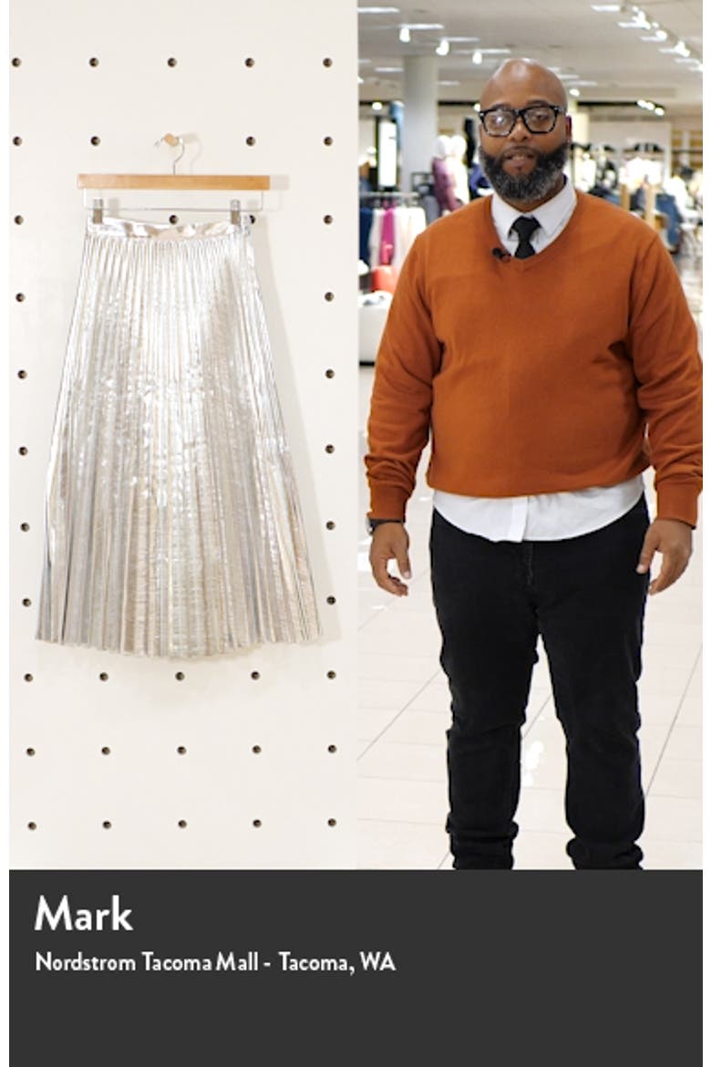 Metallic Pleated Midi Skirt video