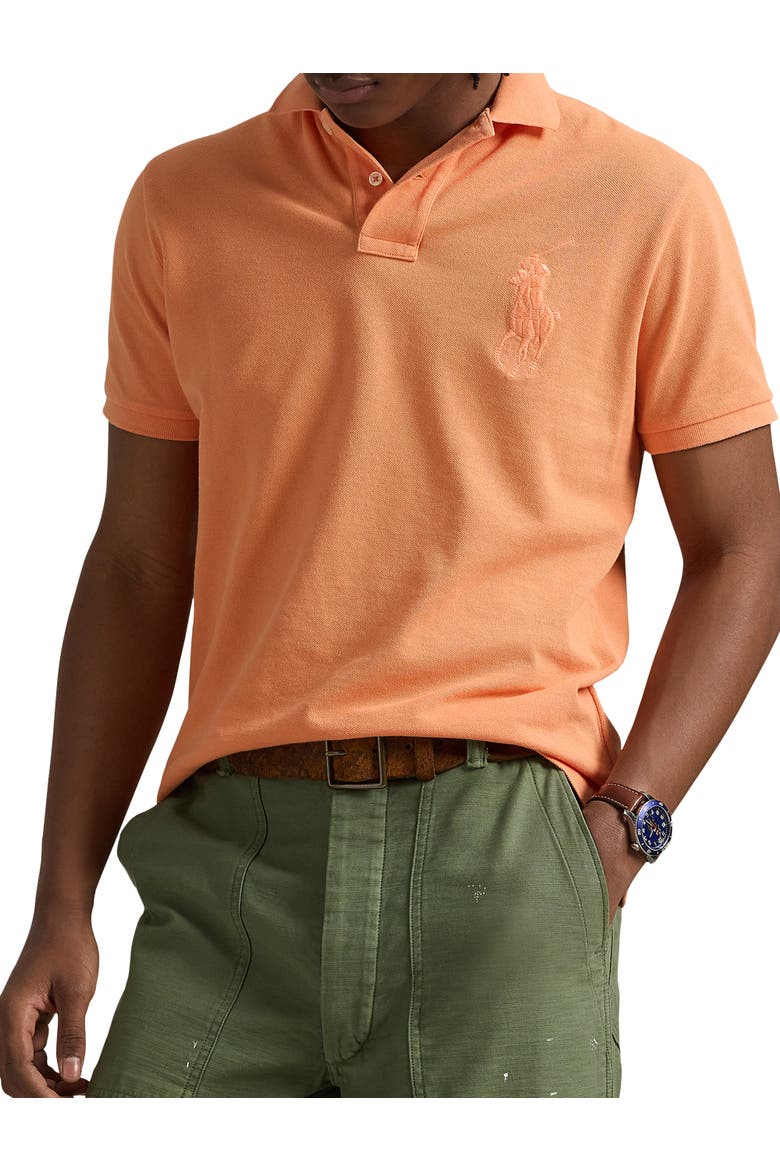 Big & Tall Big Pony Mesh Polo Shirt, Main, color, CLASSIC PEACH