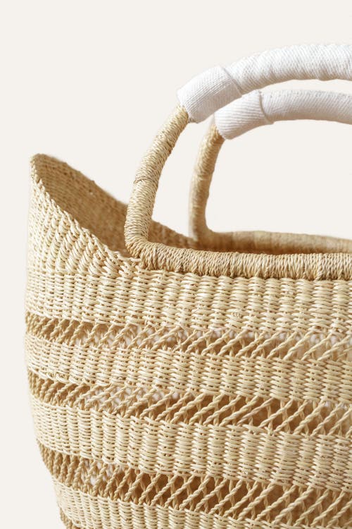 Indego Africa Bolga Floor Basket With Handles In Natural