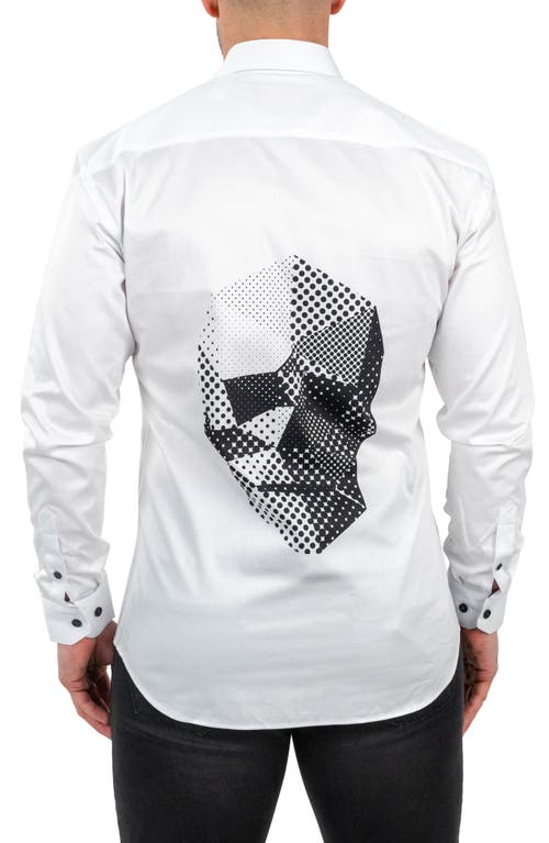 Maceoo Fibonacci Skullpoints Contemporary Fit Button-up Shirt In White