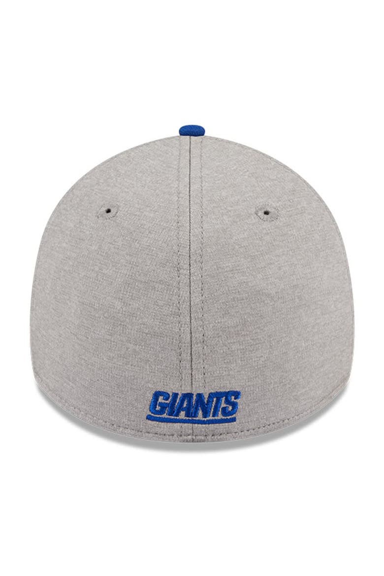Men's New Era Heather Gray/Royal New York Giants Striped 39THIRTY Flex Hat, Alternate, color, Heather Gray