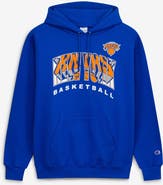 Champion Men's Champion Royal New York Knicks Arch Logo Powerblend Fleece Hoodie