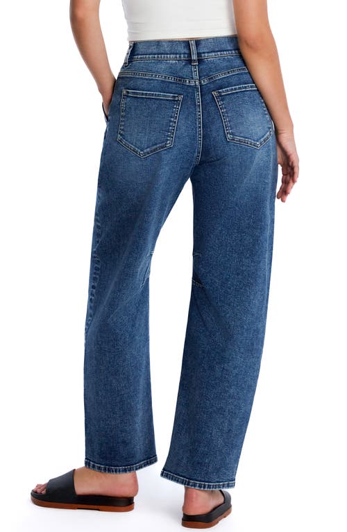 Hint Of Blu Utility Barrel Leg Jeans In Country Blue