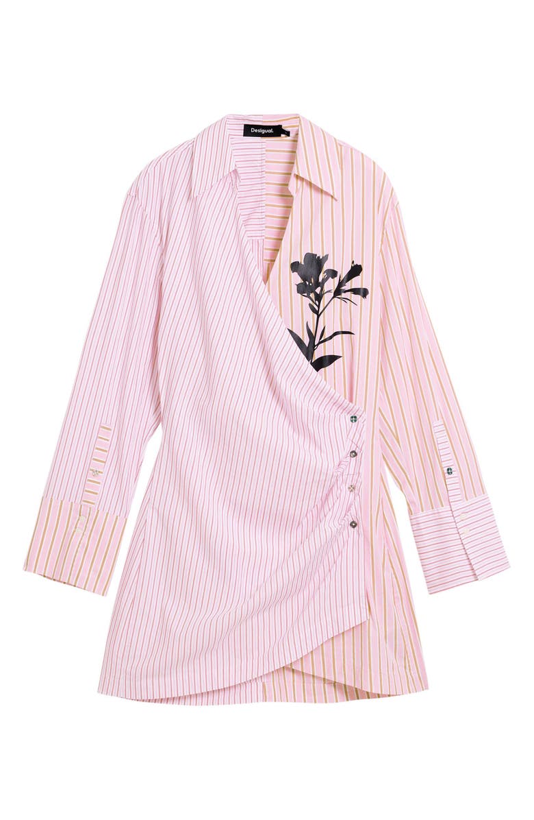 Desigual Long Sleeve Stripe Poplin Shirtdress, Alternate, color, 