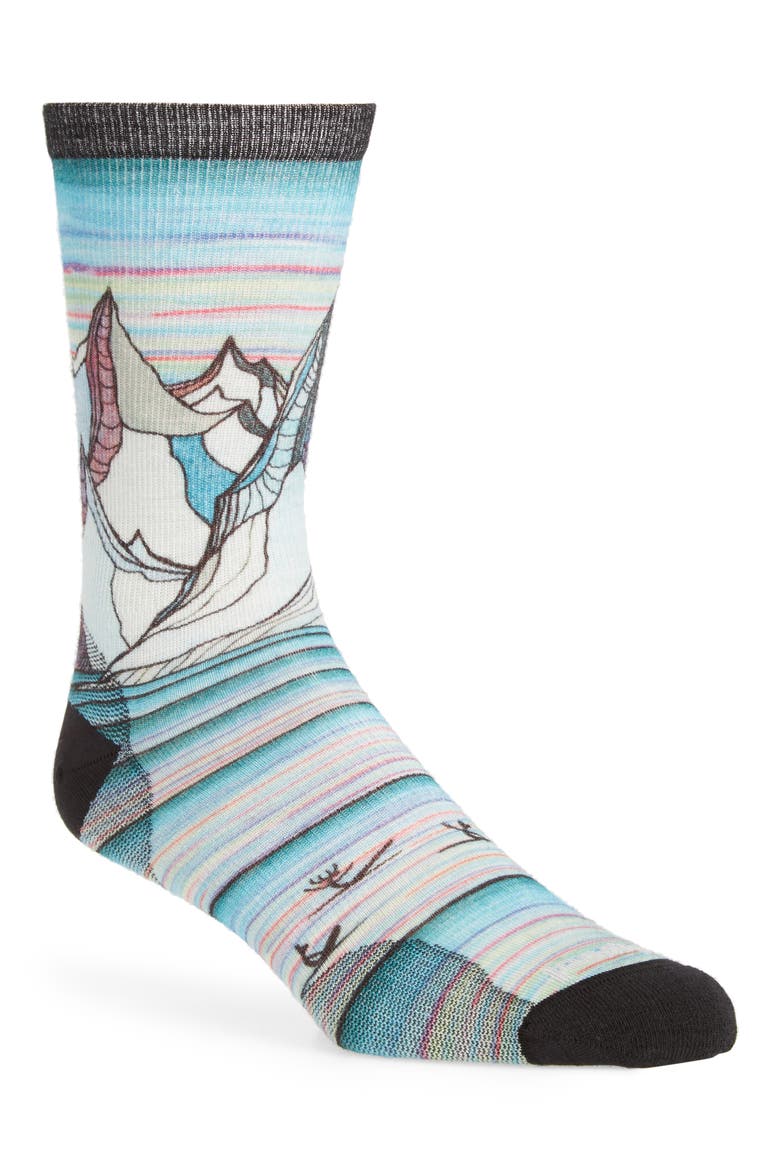 Curated Surf Lineup Crew Socks, Main, color, DARK BLUE STEEL