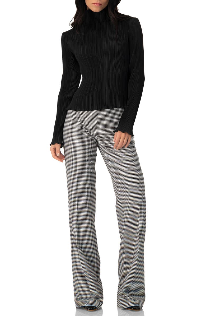 IVONNE Pleated Mock Neck Top, Alternate, color, Black