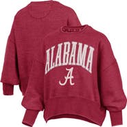 PRESSBOX Women's Pressbox Crimson Alabama Crimson Tide Oversized Waist-Length Crewneck Sweatshirt