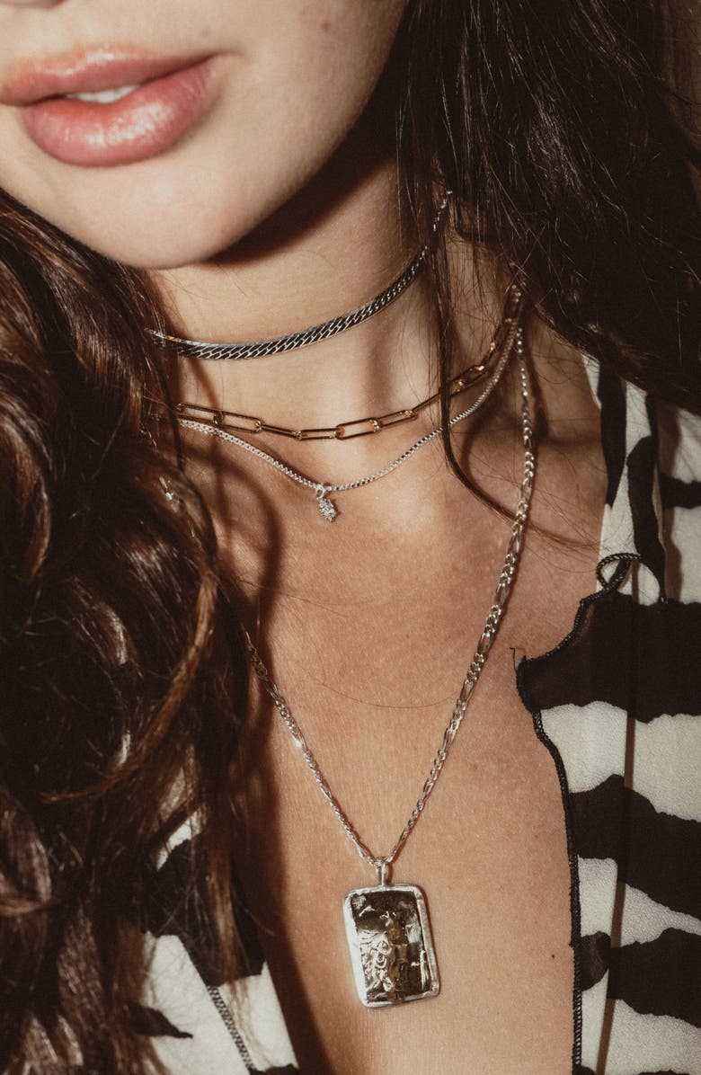 Child of Wild Shu Deity Pendant Necklace, Alternate, color, Silver