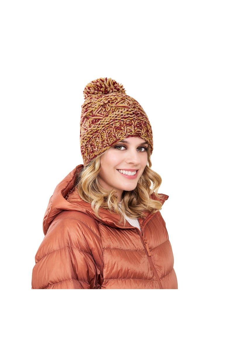 Nirvanna Designs Reverse Cross Pom Pom Hat, Alternate, color, Black