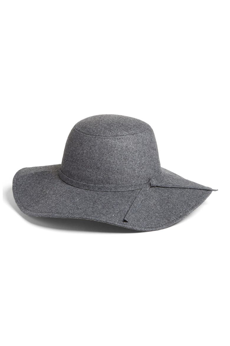 Floppy Felt Hat, Main, color, HEATHER GREY