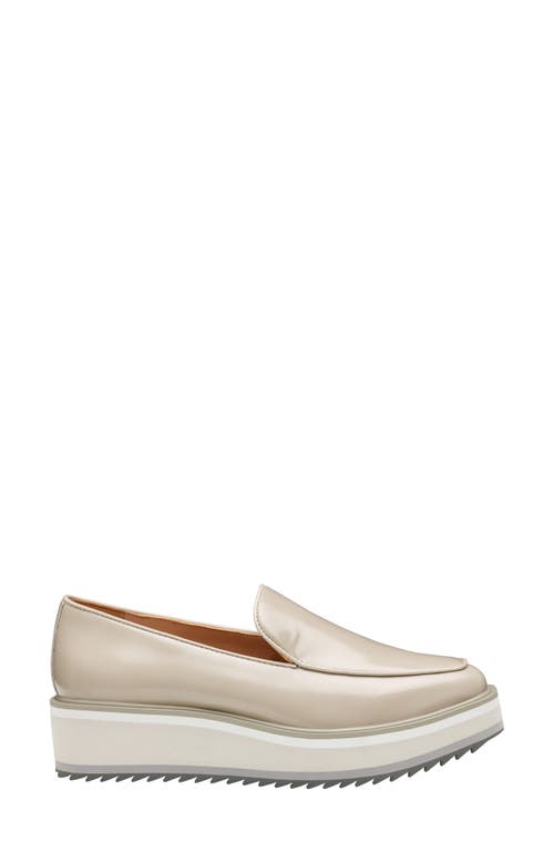 Johnston & Murphy Gracelyn Venetian Platform Loafer In Beige Italian Antiqued