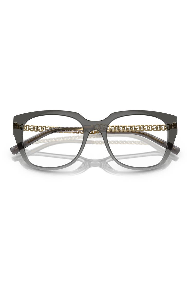53mm Square Optical Glasses, Alternate, color, GRADIENT BLACK / DEMO LENS