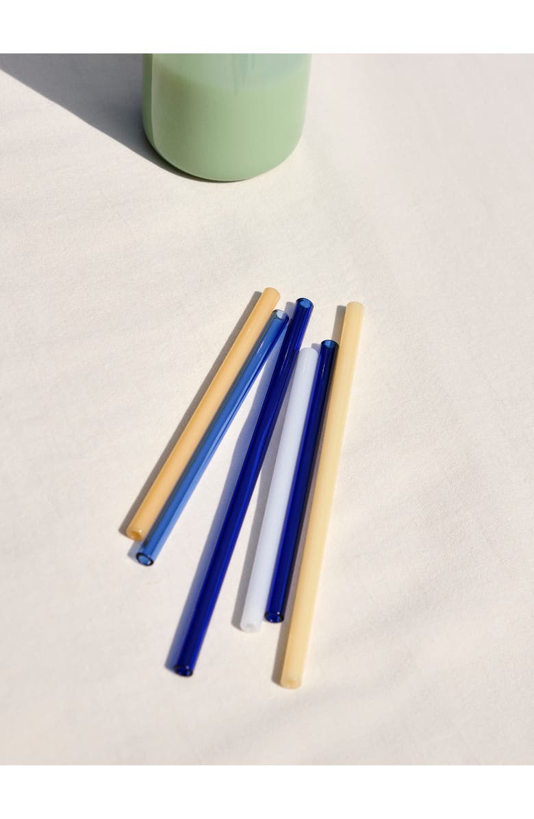 HAY Sip Assorted 4-Pack Reusable Glass Cocktail Straws, Alternate, color,