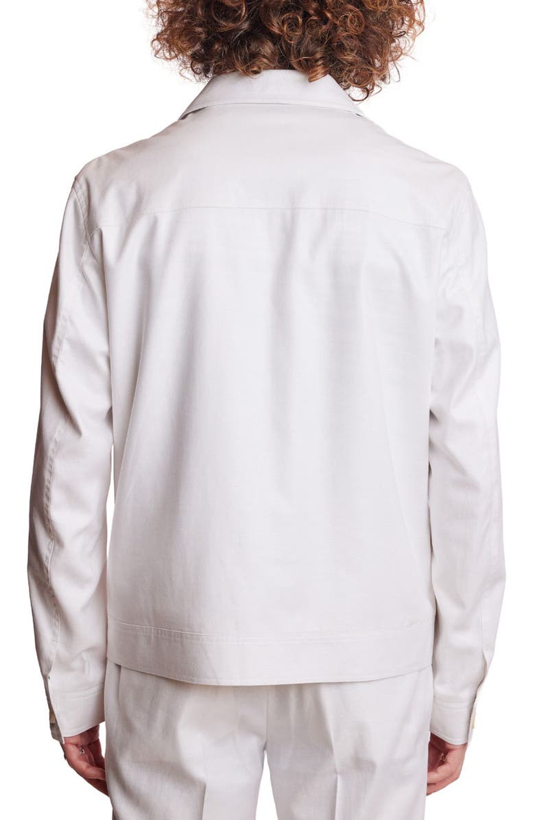 PAISLEY & GRAY Milo Slim Fit Linen Blend Bomber Jacket, Alternate, color, White Linen