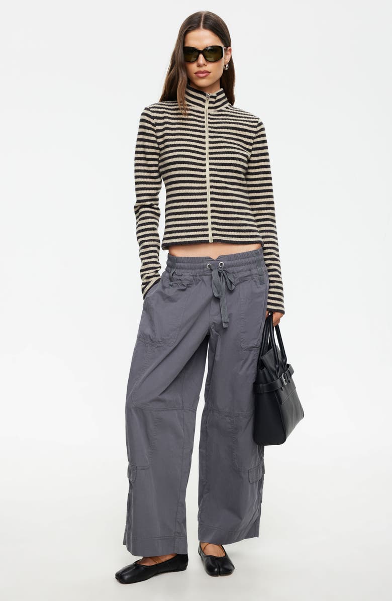 LIONESS Apex Knit Jacket, Alternate, color, Slate Stripe