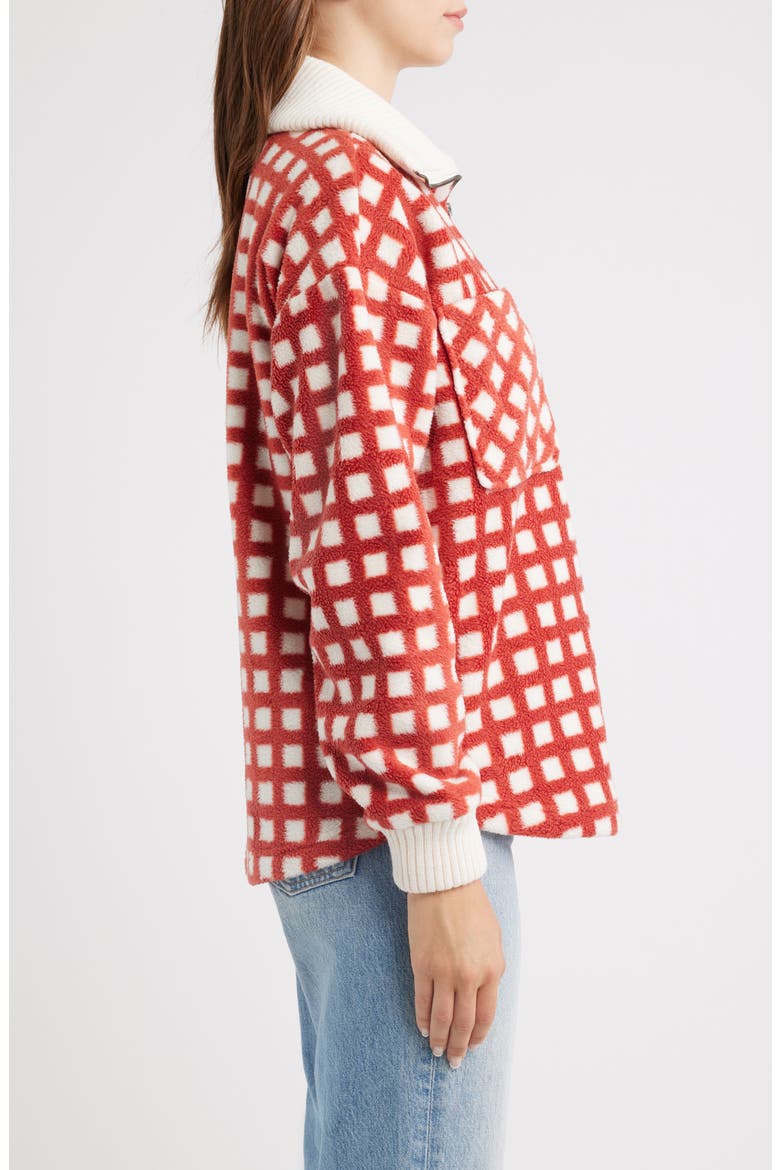 Plaid Fleece Jacket, Alternate, color, RED CHECK