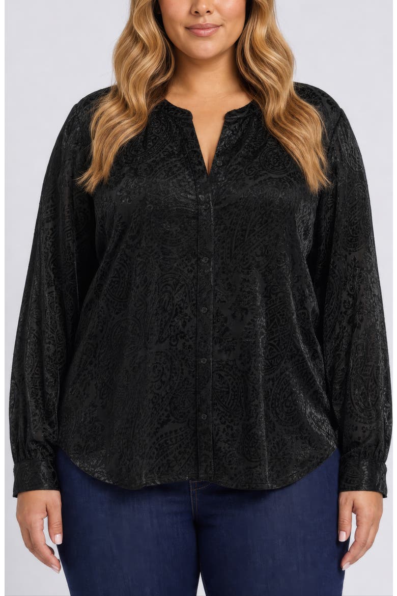 Bonnie Burnout Velvet Top, Main, color, BLACK