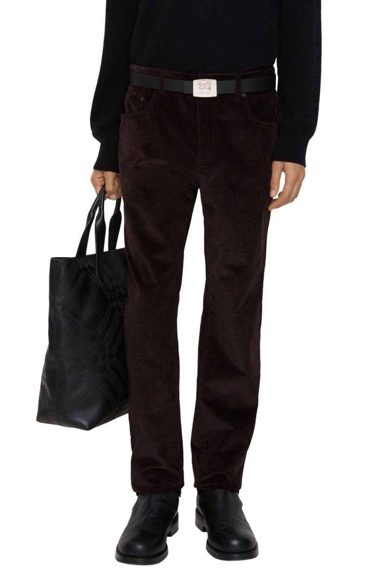 Burberry Fred Slim Leg Corduroy Pants, Main, color, Clove Brown