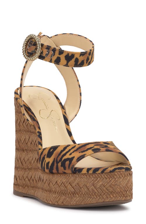 Jessica Simpson Kamindi Platform Wedge Sandal In Natural Tiger