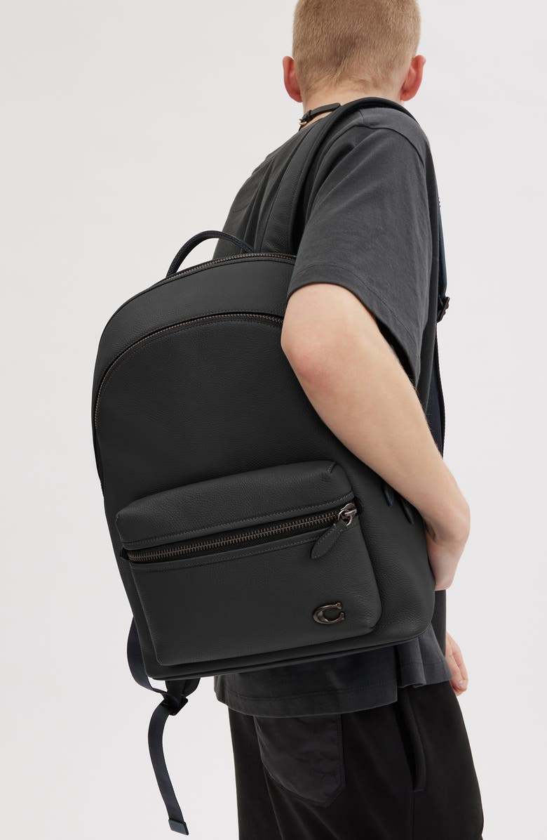 COACH Charter Pebble Leather Backpack, Alternate, color,