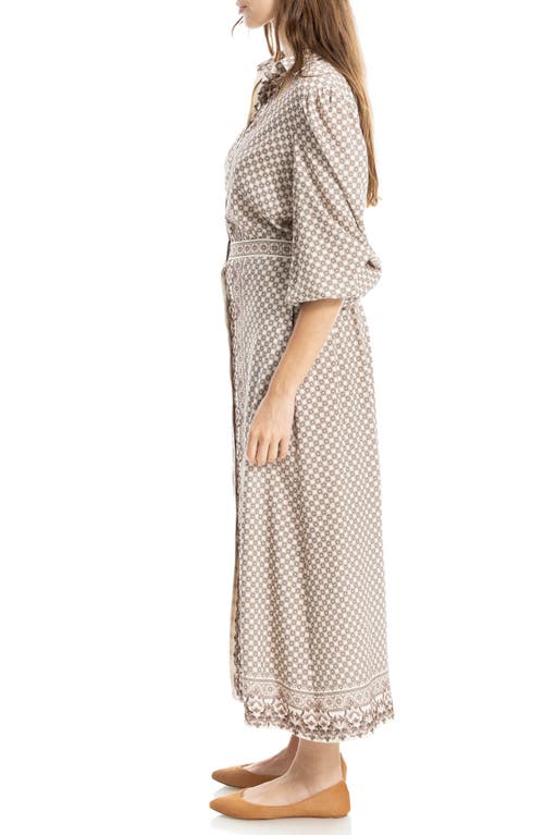 Max Studio Embroidered Shirtdress In Neutral