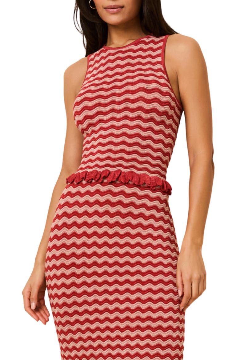 The Diana Wavy Stripe Sleeveless Top, Main, color, ROOFTOP RED