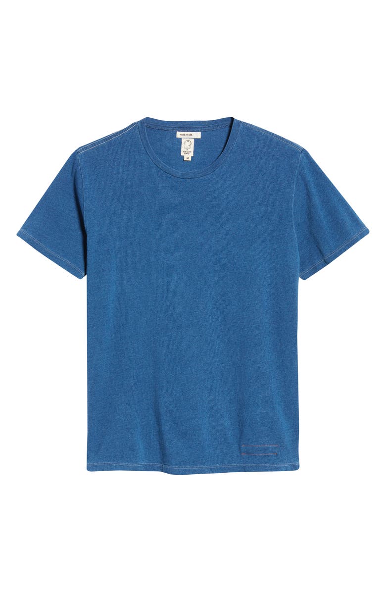 HIROSHI KATO The Stamp Dark Indigo Crewneck T-Shirt, Alternate, color, Dark Indigo