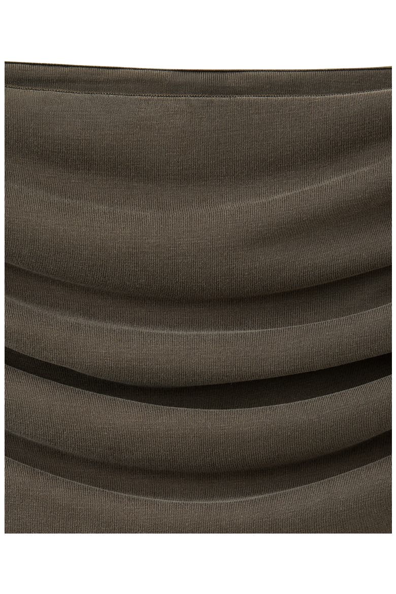 Asymmetric Strapless Dress, Alternate, color, BROWN