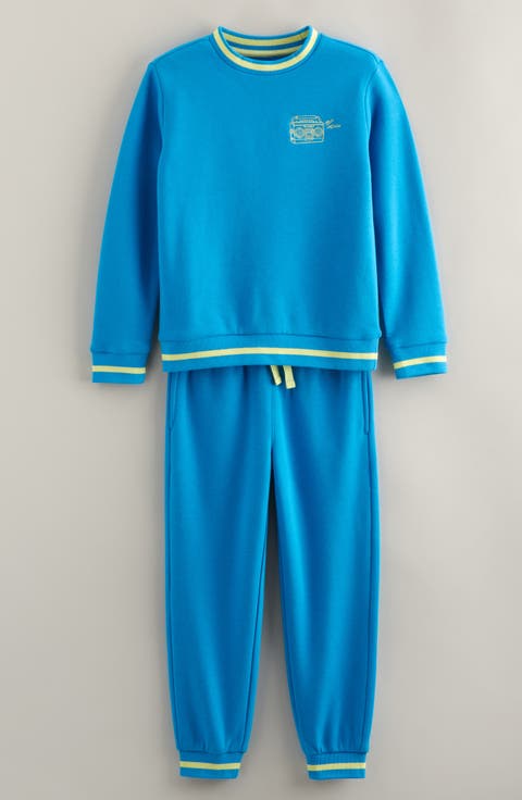 Kids' Embroidered Fleece Crewneck Sweatshirt & Joggers Set (Toddler, Little Kid & Big Kid)
