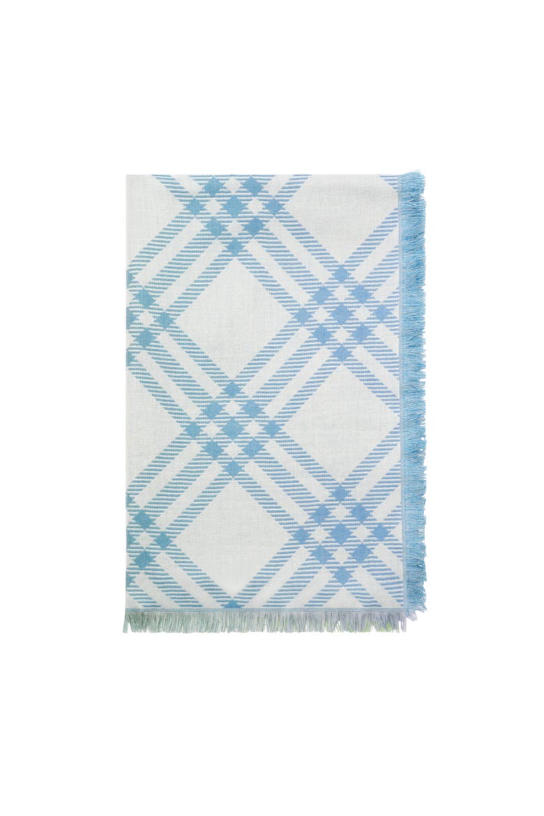 Gradient Check Wool Silk Scarf, Alternate, color, Racquet green