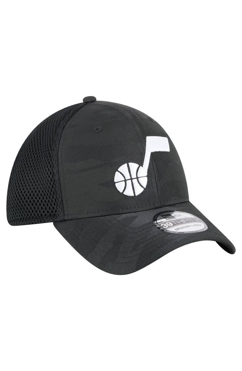 New Era Men's New Era  Black Utah Jazz Subtle Camo 39THIRTY Flex Hat, Alternate, color, Black