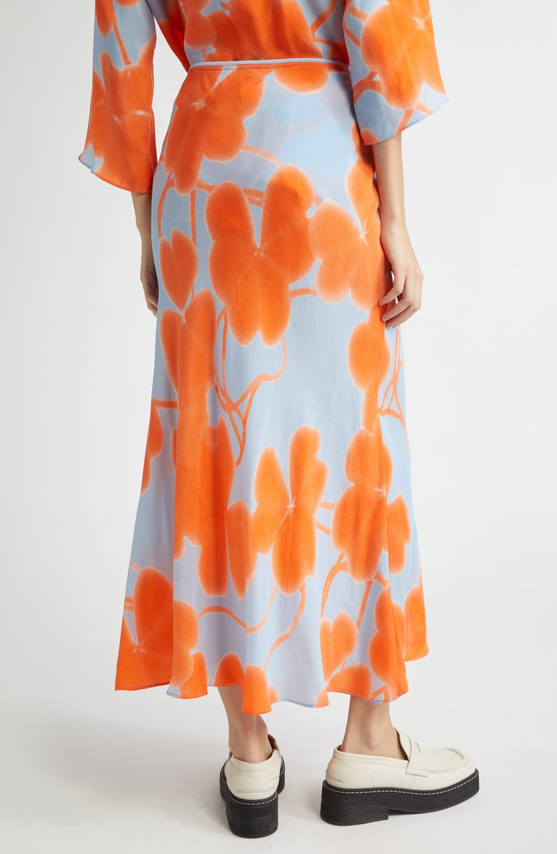 Marimekko Ekspressio Ketunleipä Cupro Maxi Skirt, Alternate, color, Light Blue Orange Light Pink