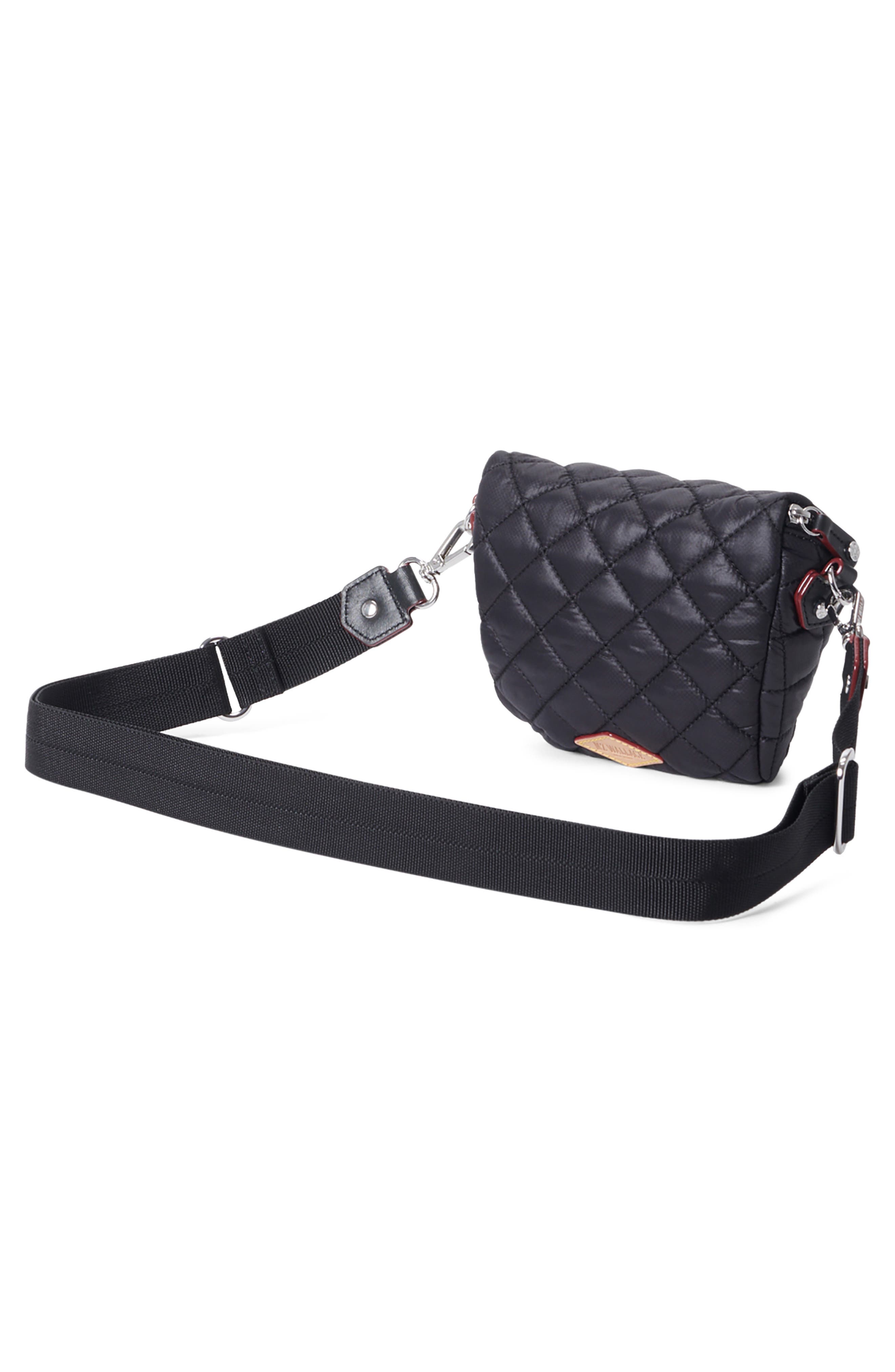 MZ Wallace Micro Crosby Diamond Quilted Nylon Sling Bag, Alternate, color, Black