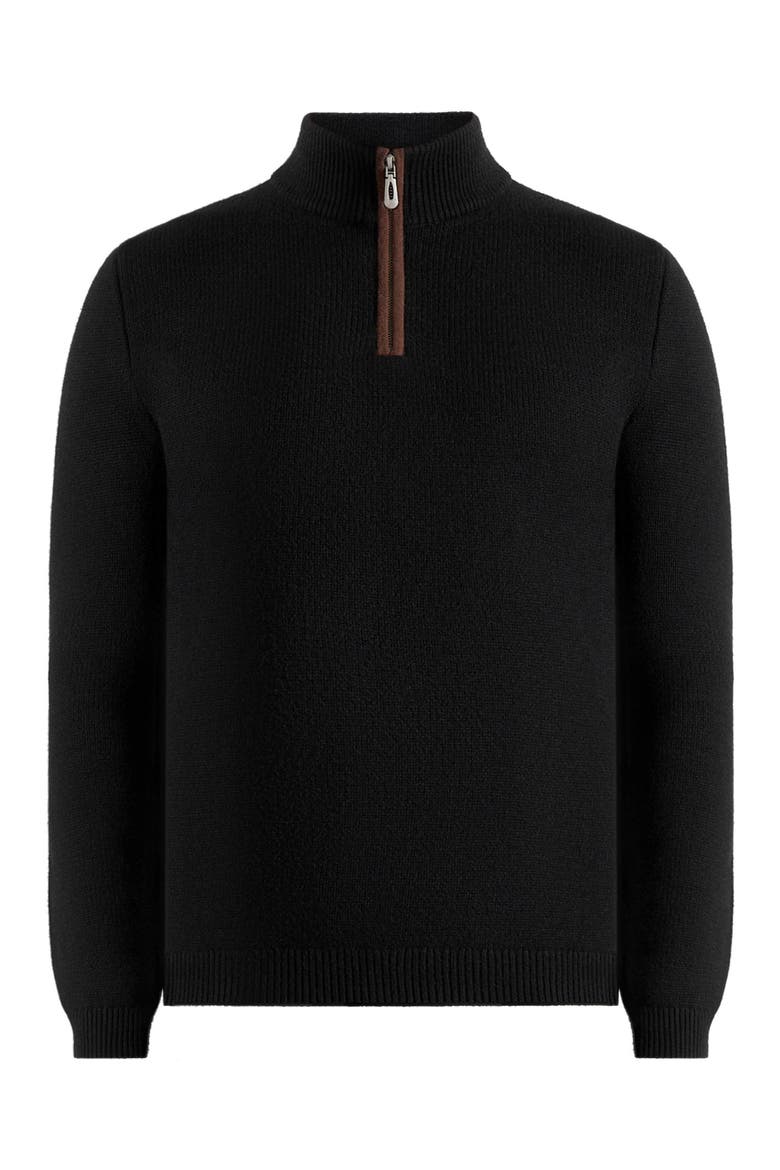 Torin Quarter Zip Knit Jumper, Alternate, color, Black