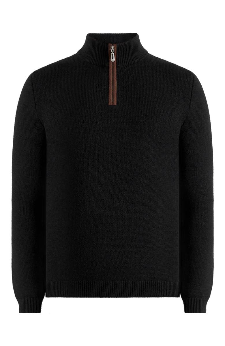 Manière De Voir Torin Quarter Zip Knit Jumper, Alternate, color, Black