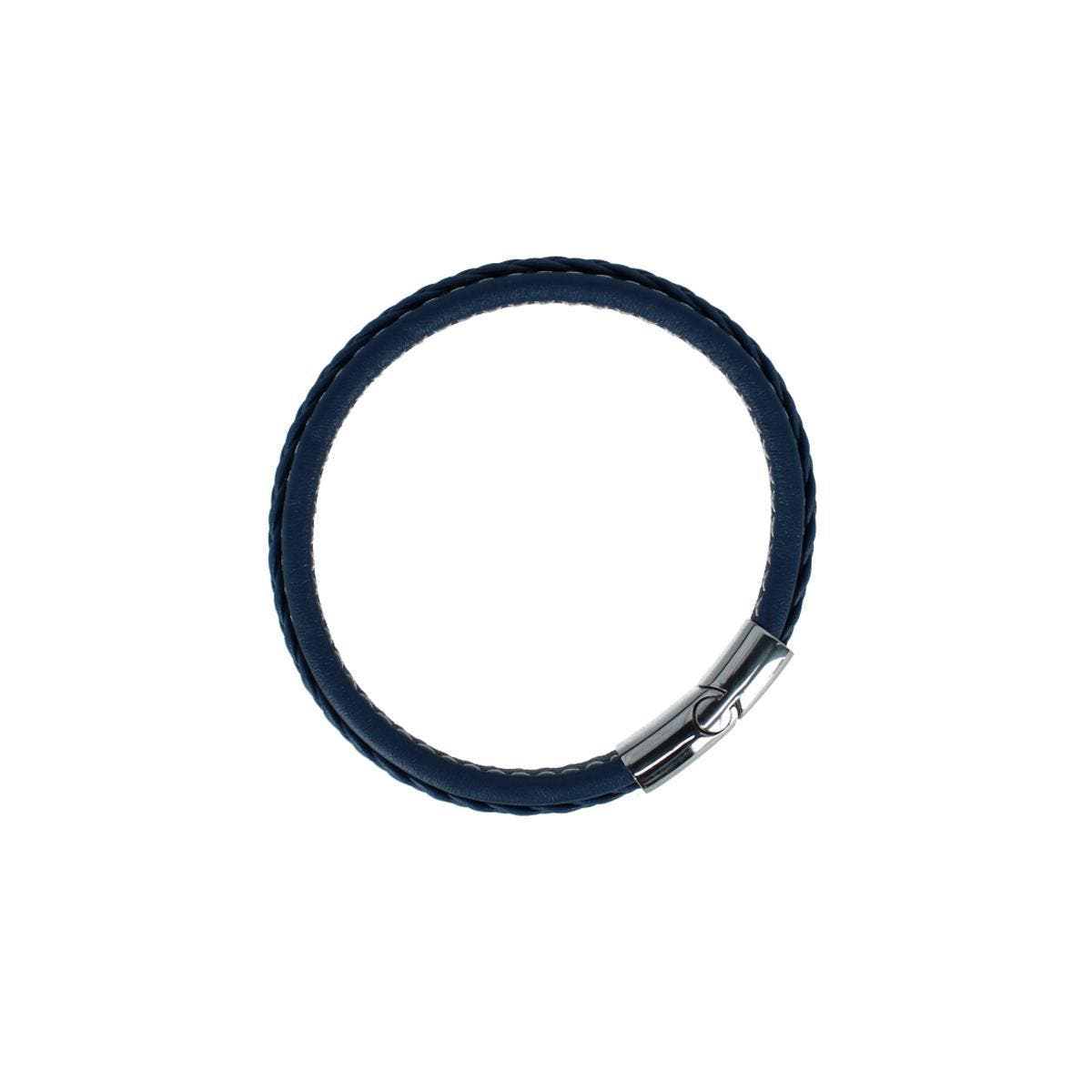 Trafalgar Amari's Azure Stitched Leather Secure Clasped Bracelet (Men ...