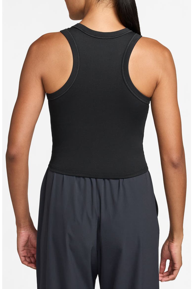 One Fitted Dri-FIT Cropped Tank Top, Alternate, color, 011 BLACK/WHITE